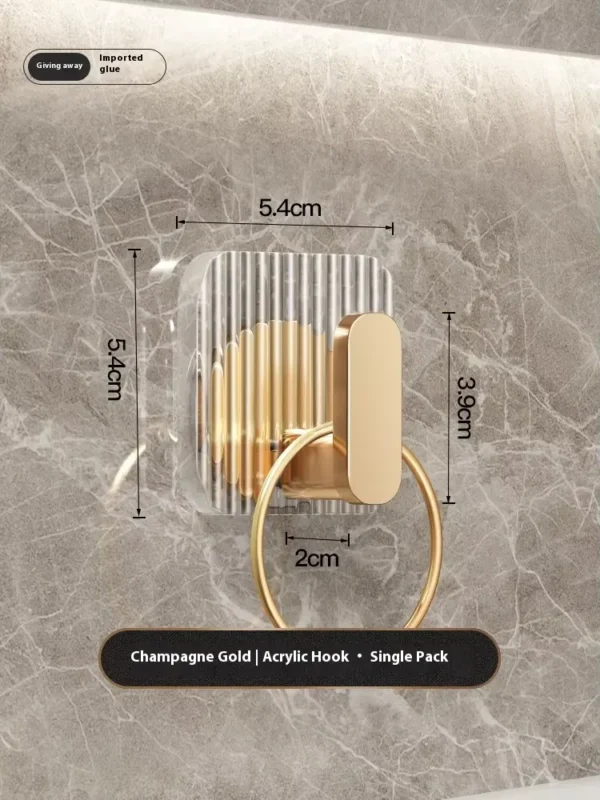 Wall Adhesive Hook Luxury Transparent Traceless Wall Hook Hanger - Image 2